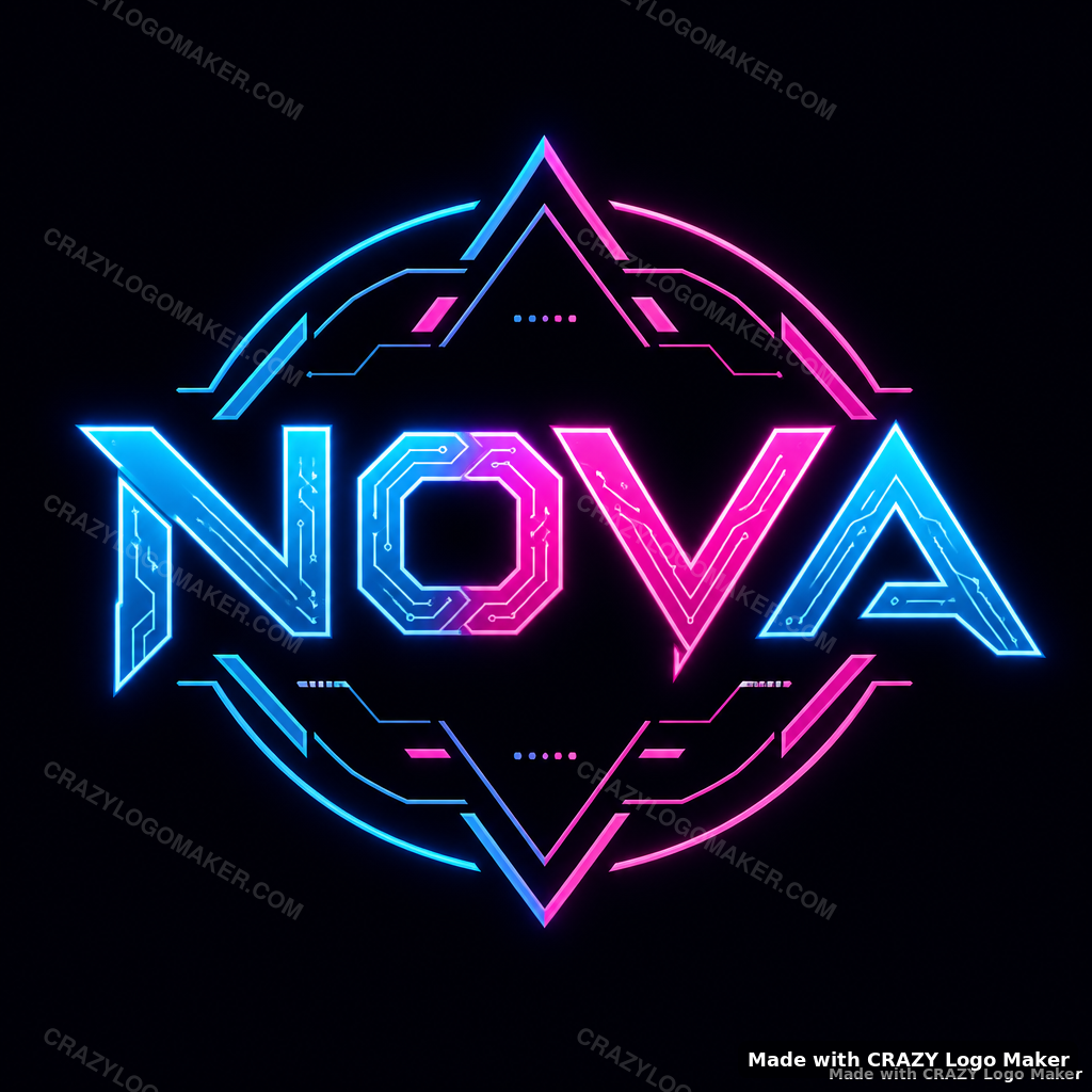 Cyberpunk style logo example made with Crazy Logo Maker
